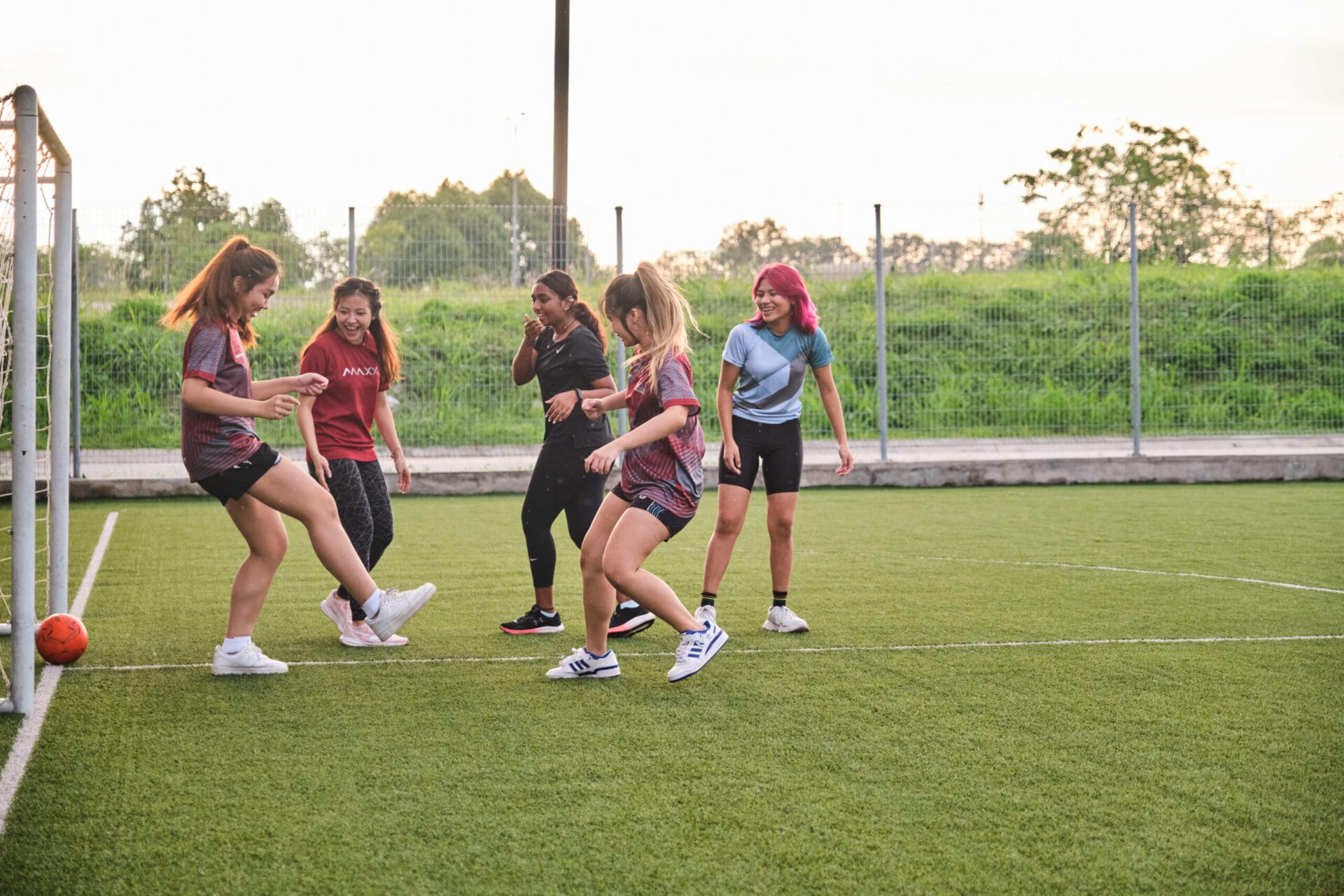 Students on the playing field